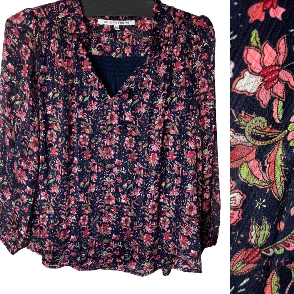 Collective Concepts Stitch Fix Floral Blouse XS